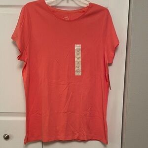 NWT St. John’s Bay Georgia Peach Crew Neck Cotton Short Sleeve Tee Shirt 1X